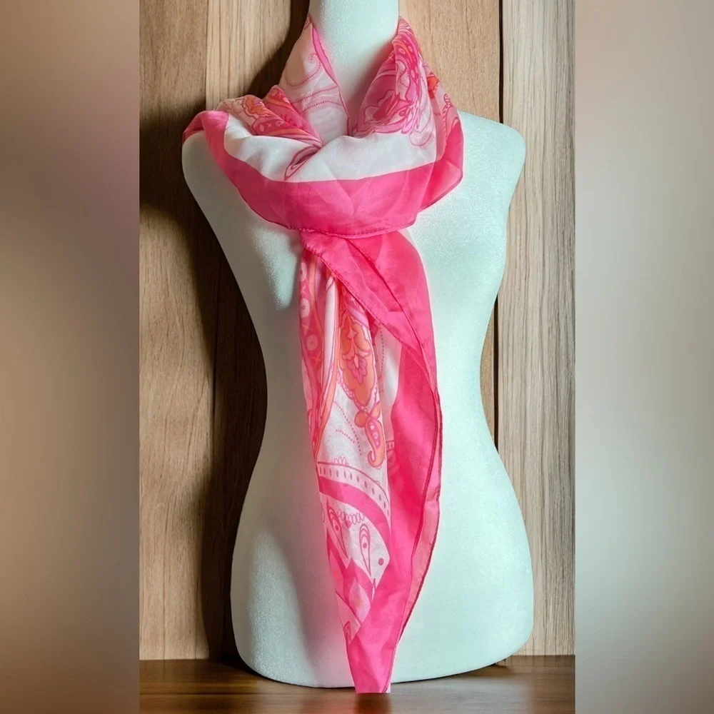 ELLEN TRACY PINK SCARF One size